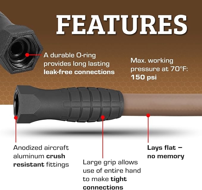 Flexzilla Colors SwivelGrip Garden Hose 5/8 in. x 25 ft., Lightweight All-Weather Water Hose, Durable and Flexible, Leak-Free Connections, Brown Mulch