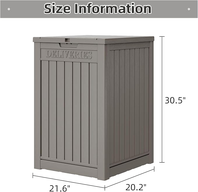 LHBGO Package Delivery Box for Outside, 48 Gallon Storage with Lockable Secure Design, Large Resin Outdoor Package Drop Cabinet