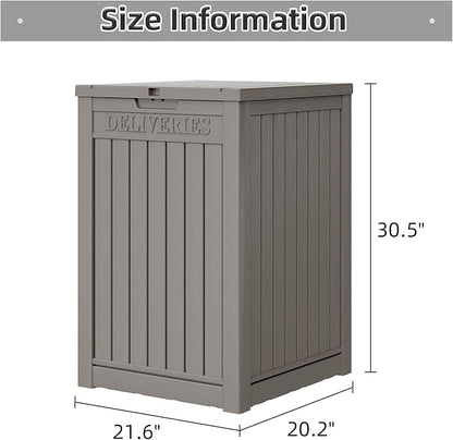 LHBGO Package Delivery Box for Outside, 48 Gallon Storage with Lockable Secure Design, Large Resin Outdoor Package Drop Cabinet