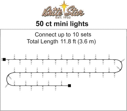 Brite Star 50 Lt String to String Lights, Multi, Green Wire