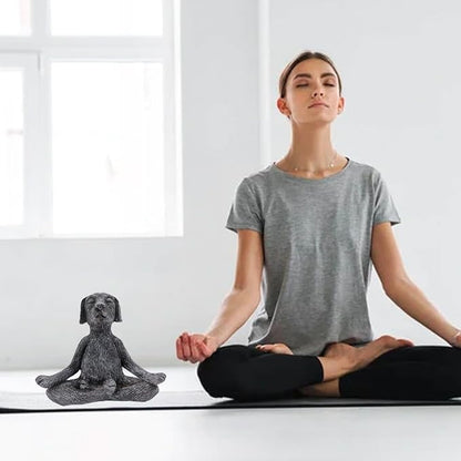 Meditation Buddha Statue, Meditation Dog Decoration, Yoga Ornament, Dog Garden Statue (Grey)