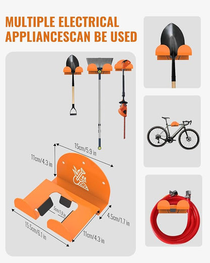 Weedeater Rack & Snow Shovel Hanger - 2 Pack - 180LB Heavy-Duty Alloy Steel Wall Mount Set for Winter Gear, Stihl Power Tools, Grass Trimmer, Garden Tools, Space-Saving Storage for Garage, Shed