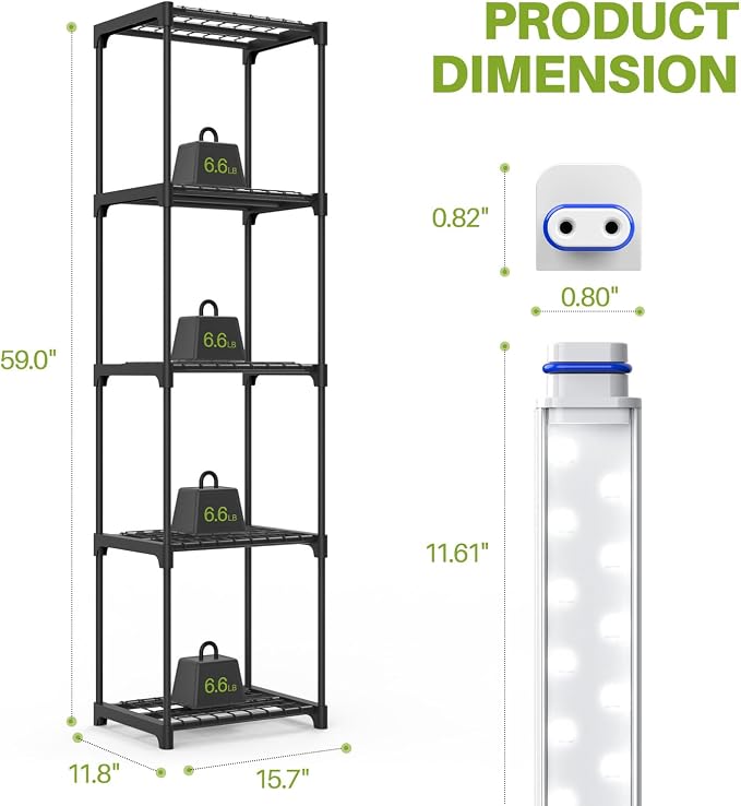 Indoor Greenhouse with Grow Light, Mini Greenhouse with 4 Pack 36W Grow Lights for Indoor Plant, Seed Start, Seedling, Seed Trays, 11.8" W x 15.7" L x 59" H