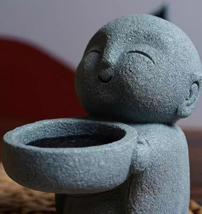 livelyfish Japanese Monk Statue Praying Zen Sandstone 3pcs Buddha Statues Asian Garden Sculpture for Wealth Good Luck FIish Tank Aquarium Decor, B