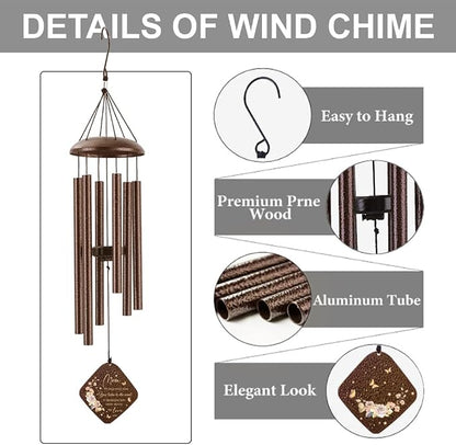 Gifts for Mom from Daughter Son, 32" Bronze Wind Chimes, Best Mom Ever Gift for Mama Mother in Law Mother Birthday Gift