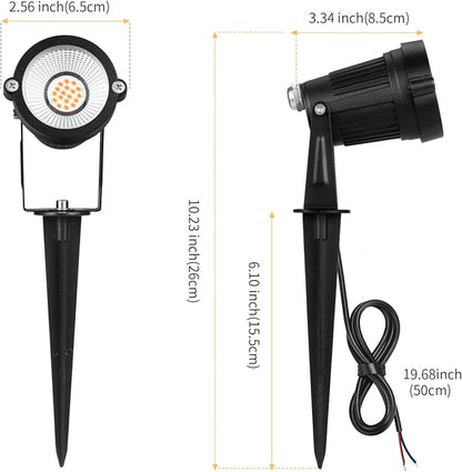 REEGOLD Low Voltage Landscape Lights Outdoor: 7W 700LM LED Landscape Lighting with Connectors for Tree Garden Yard Pathway | 12V 24V Warm White 2700K Spotlights | IP65 Waterproof | 6 Pack