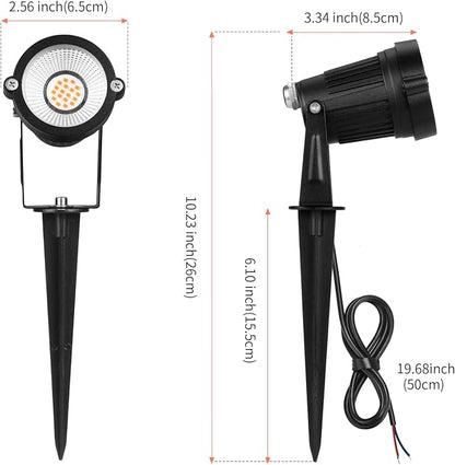 REEGOLD Low Voltage Landscape Lights Outdoor: 7W 700LM LED Landscape Lighting with Connectors for Tree Garden Yard Pathway | 12V 24V Warm White 2700K Spotlights | IP65 Waterproof | 24 Pack