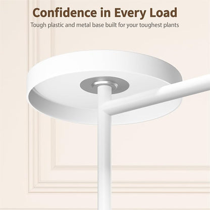 LASZOLA 5 Tier Tall White Plant Stand Rack Indoor Outdoor House, Heavy Duty Multi Level Metal Organizer, Vertical Narrow Unique Spiral Folwer Holder, Plastic Marble Decor for Patio Bathroom Office