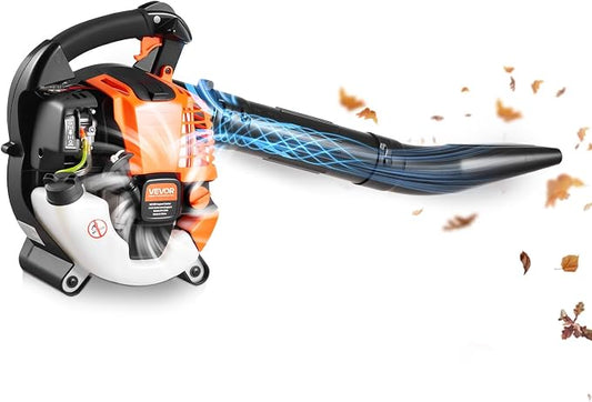 VEVOR Gas Leaf Blower, 25.4CC 4-Stroke Gas Powered Handheld Leaf Blower with 0.75L Fuel Tank, 340 CFM Air Volume, 130 MPH Air Speed, Ideal for Lawn Care, Leaves Cleaning, Yard Debris & Snow Removal | 0.75L Fuel Tank, 340 CFM Air Volume, 130 MPH Air Spe...