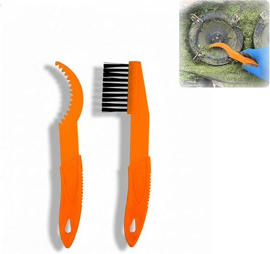 Robot Mower Blade Cleaning Tools Compatible with Mammotion Luba & Yuka Series – Hook & Brush Kit for Removing Grass Buildup Under Blades and Maintaining Cutting Performance (Orange)