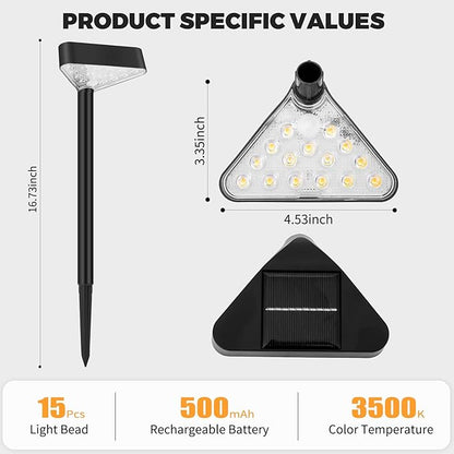 8 Pack Solar Pathway Lights Outdoor, Bright LED Solar Landscape Lights, Waterproof Solar Garden Lights for Yard, Patio, Walkway, Lawn, Driveway(Warm White, 8 Pack)