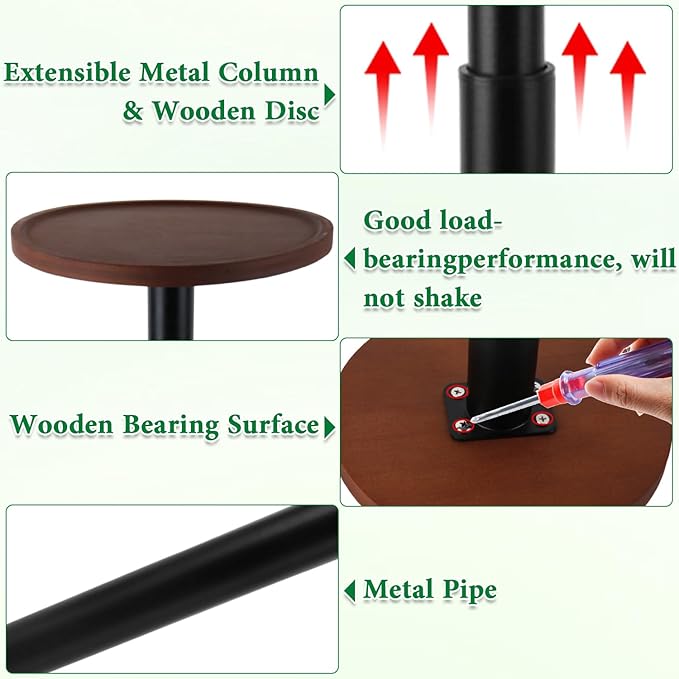 LUTTY Wooden Adjustable Plant Risers for Inside Pot,7.9-13.8 inches Tall Tapered Plant Riser Fill Bottom of Tall Flower Pots and Large Plants Containers, Rise Filler Riser of Flower Pots