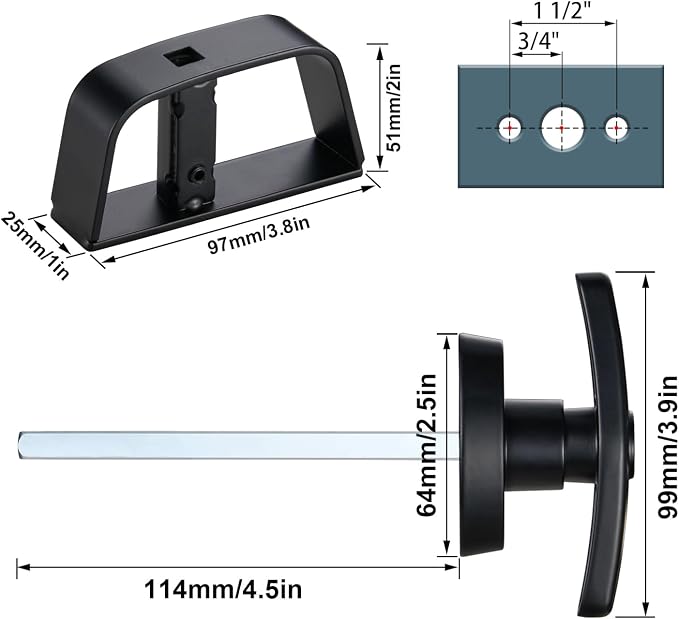 CZC AUTO Shed Door Latch T-Handle Lock Kit, 4 1/2" Stem, Suitable for Gate, Barn, Garage, Chicken Coop Door Lock, 4 Keys