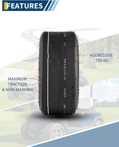 2 Pack 16x6.50-8 Lawn Mower Tires,16x6.5-8 NHS Off-Highway Tires, 16x6.5x8 Turf Tires Replacement for Riding Mower Garden Tractor Golf Cart Utility Vehicle,4PR Tubeless