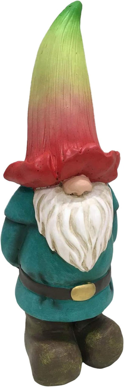 Design House 395863 Indoor/Outdoor Gnome with Flower Hat Figurine Statue for Garden Patio Home & Office Décor Housewarming Gifting Birthdays, 12-Inch, Multicolor