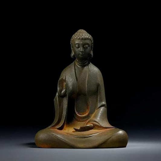 Faceless Buddha Statue - Solid Cast Iron Buddha Figurine, Indoor/Outdoor Zen Decor for Meditation & Spiritual Room