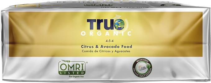 True Organic Citrus & Avocado Food – Organic Fertilizer for Lush Foliage and Abundant Fruit – 4lb Bag Covers 70 Sq. Ft.