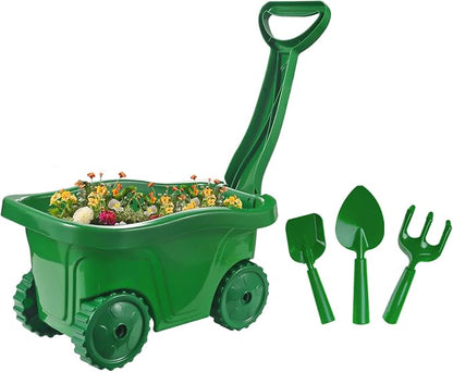 Kids Gardening Tools with Outdoor Yard Wheelbarrow Set Toys, Ages 3+ | Shovel Rake and Trowel, Summer Outdoor Weeds Yard Digging Play, Easter Birthday Gift for Boys Girls Age 3+Years Old