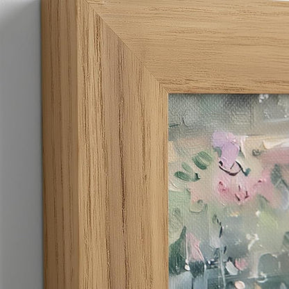 Framed Monet Wall Art, Water Lilies Pond Landscape Canvas Print, 16x24in | Vintage floral pond art in rustic wood frame for bedroom, bathroom, living room or French country decor