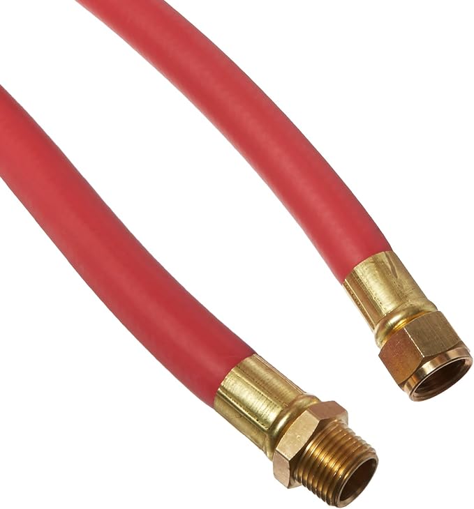 Milton 2780-50D Steel Dual Arm Air Hose Reel (1/2" x 50 ft.) and Milton 2780-6LH Air Leader Hose (1/2" x 6 ft.)