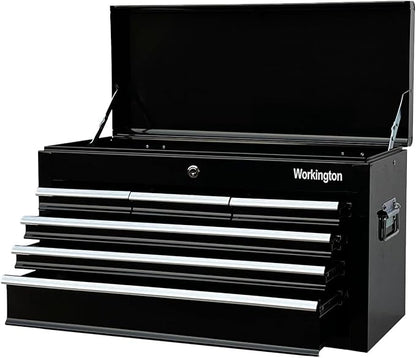 Workington Portable Metal Tool Chest with 6 Drawers, 24" 6-Drawer Tool Chest Cabinet with Ball Bearing Drawer Slides, Steel Tool Storage Box Organizer 4005 Black