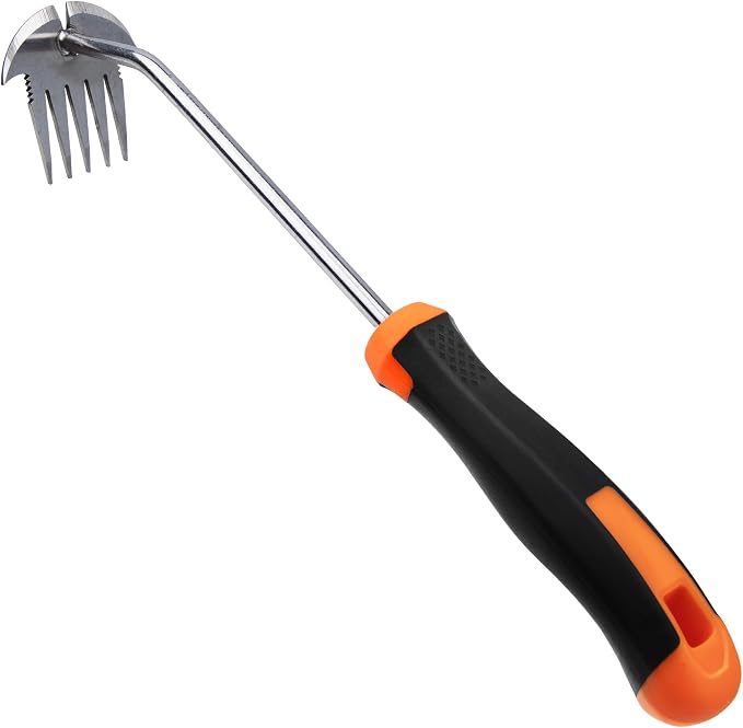 1Pcs Weed Puller Tool, Portable Garden Weed Pulling Tool, Upgraded Durable Garden Weeder with 5 Teeth Head Design and Rubber Handle for Vegetable Gardening Backyard