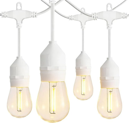 Banord Outdoor String Lights, 105FT Waterproof Patio Lights with 1W Dimmable LED Bulbs, Hanging String Lights for Outdoor Backyard, Garden, Deck, Porch, Gazebo, Balcony, Camping, Party(White)