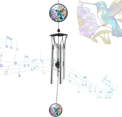 Wind Chimes for Outside 24" Hummingbird Wind Chimes Outdoor Home Patio Garden Decor Hummingbird Gifts Windchimes Outdoors Gift Ideas for Women Mom Grandma Sisters