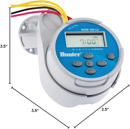 Hunter NODE-100 Battery Sprinkler Timer, 1-Zone Controller with Solenoid