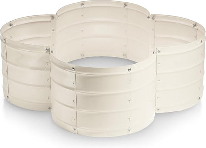 Plant & Plot Galvanized Raised Garden Beds Outdoor // 3×3×1 ft Planter Raised Beds for Gardening, Vegetables, Flowers // Large Metal Garden Box (White) // Patented Tool-Free Design
