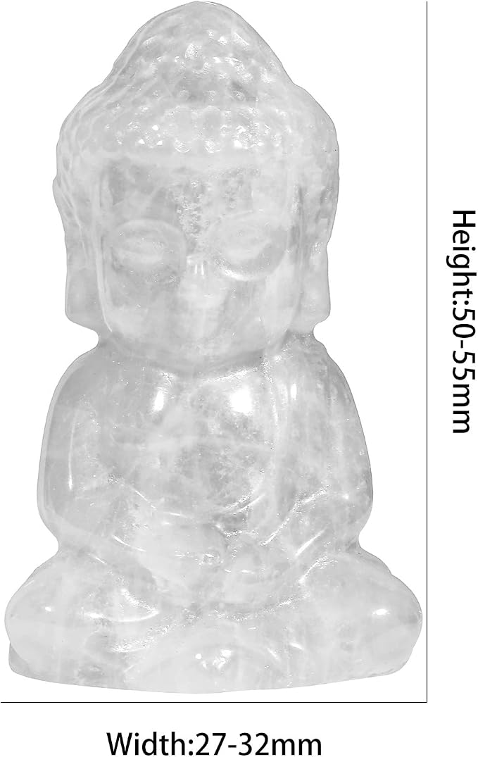 Rockcloud Pocket Stone Baby Buddha Crystal Statue for Home Decoration Zen Garden Spiritual Feng Shui Figurine, Rock Quartz