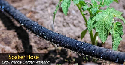 Rocky Mountain Goods Soaker Hose - Heavy duty rubber - Saves 70% water - End cap included for additional hose connect - Great for gardens/flower beds - Reinforced fittings (25-Feet by 1/2-inch)