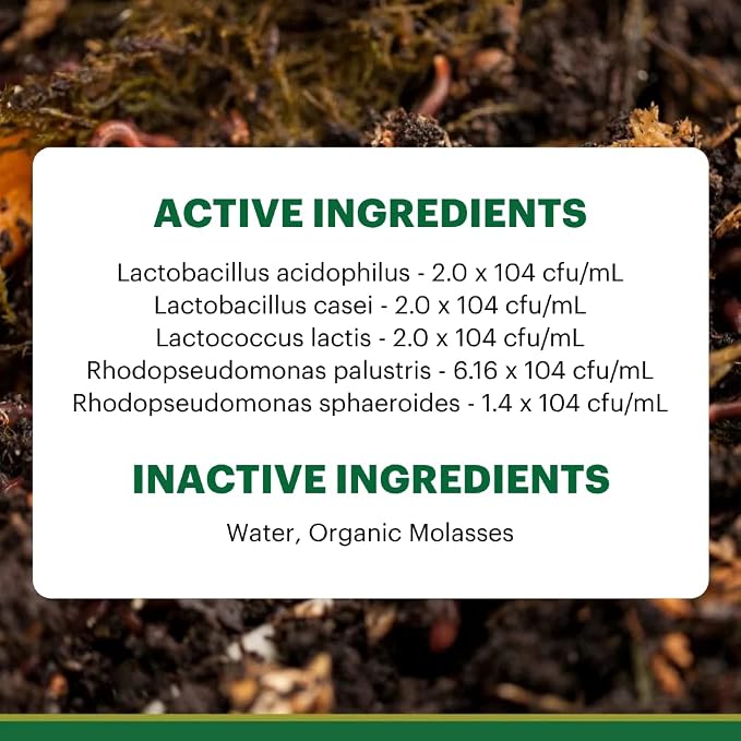 TeraGanix Compost Accelerator (1 Bottle = 22 Gallons), Reduce Odors, Liquid Compost Starter Concentrate, Reduce Composting Time, USDA Organic, 1 Quart (32 fl oz)