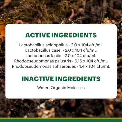 TeraGanix Compost Accelerator (1 Bottle = 22 Gallons), Reduce Odors, Liquid Compost Starter Concentrate, Reduce Composting Time, USDA Organic, 1 Quart (32 fl oz)