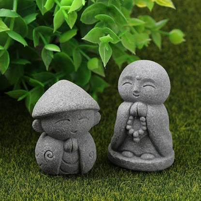 2Pcs Timeless Buddha Statue Charming Miniature Zen Ornament for Aquarium Decor Underwater Landscaping Garden Ornament