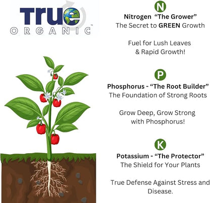 True Organic All Purpose Plant Food – Organic Fertilizer for Fruits, Vegetables, Flowers, and Herbs – 8lb Bag Covers 174 sq. ft.