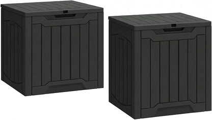 YITAHOME 31 Gallon Deck Boxes Set of 2 | Lockable Outdoor Storage Bins for Patio Cushions, Garden Tools, Weather-Resistant Resin Storage Solution, Black
