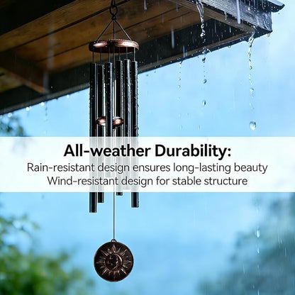 Wind Chimes for Outside, Vintage Sun Moon Star Deep Tone Wind Chime Outdoor Clearance, Patio Porch Balcony Decoration, Garden Decor Birthday Gifts for Women Mom Grandma (34" Sun Moon Star)