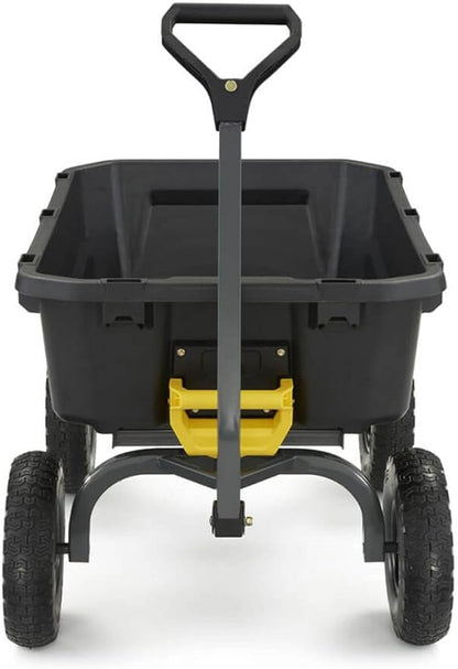 Gorilla Carts 7GCG-NF Heavy-Duty Poly Dump Garden Cart with No-Flat Tires, 7 Cubic Feet, 1200-Pound Capacity, Black, Amazon Exclusive