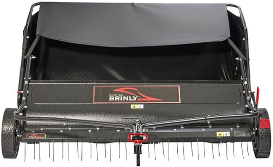 Brinly 54" Tow-Behind Combo Lawn Sweeper with Dethatcher and Hamper Windscreen
