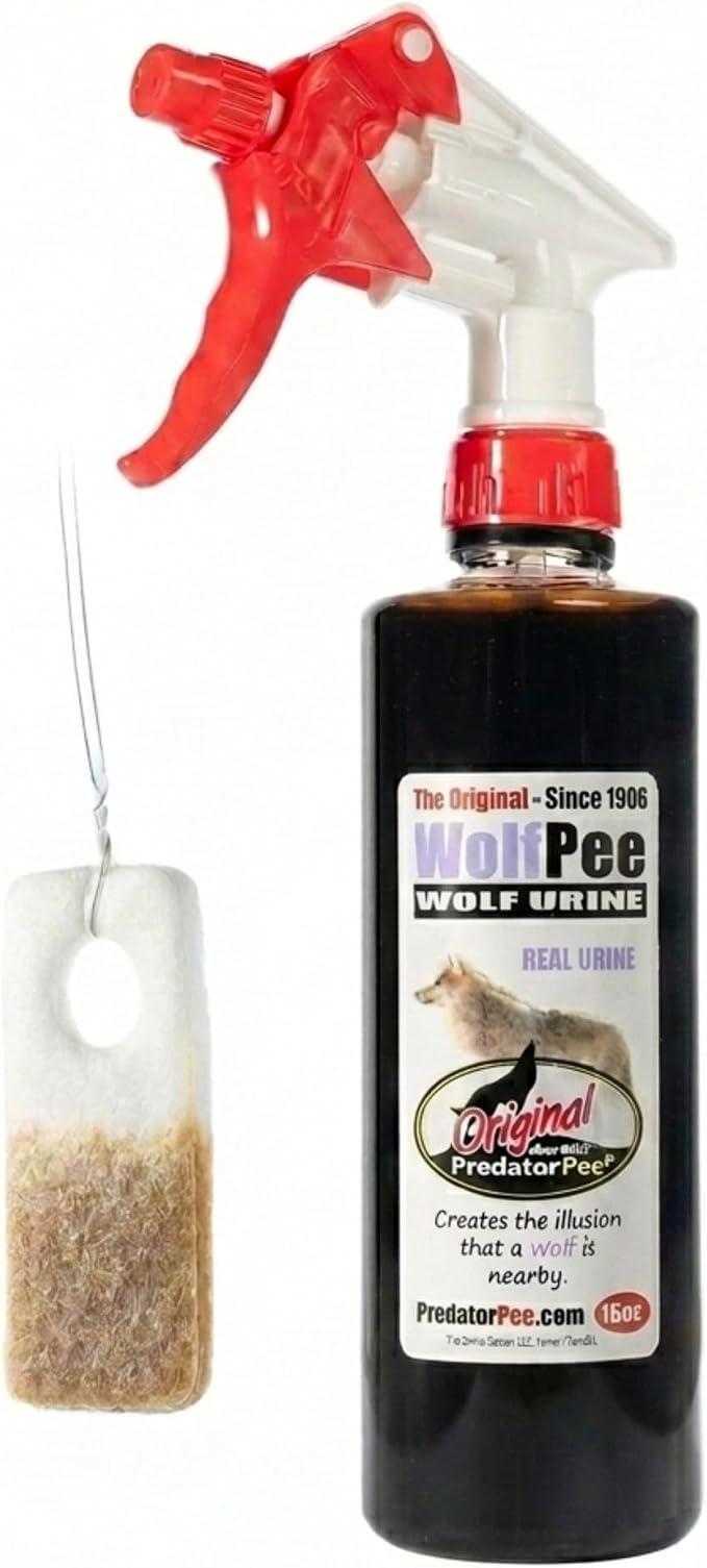 PredatorPee Original Wolf Urine 16oz Spray Bottle Combo with ScentTags