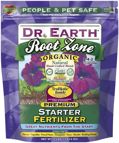 Dr. Earth 701P Organic 2 Starter & Transplant Fertilizer Poly, 4-Pound