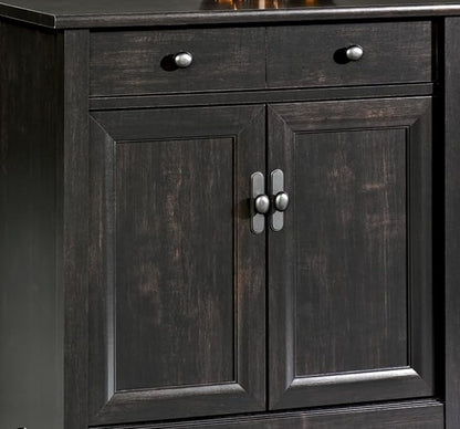 Sauder Edge Water Utility Stand, Versatile Storage Solution, Ideal Home Storage Cabinet - Estate Black Finish