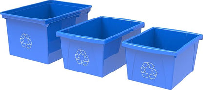 Storex 9 Gallon Recycle Bin, Blue, 1 Count (61549A01C)