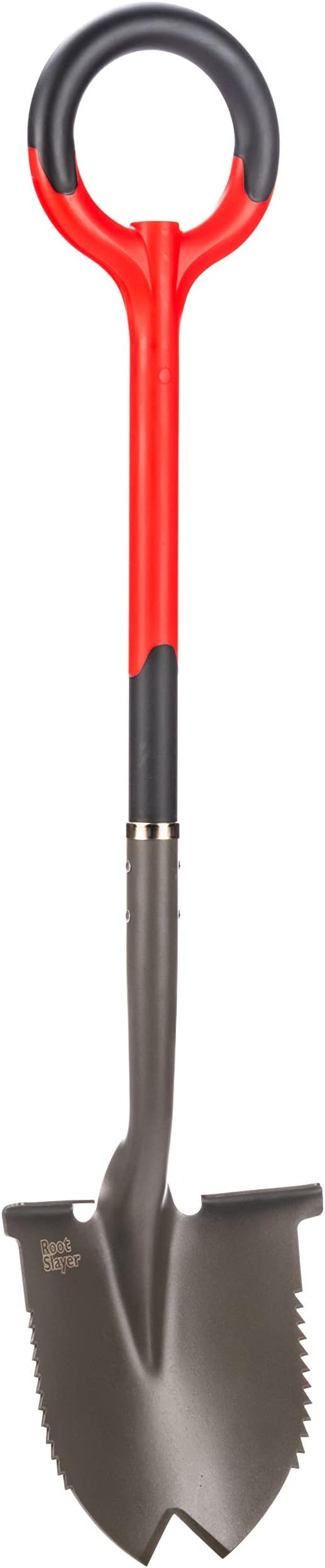 Root Slayer 22211 Round Head Digging Shovel for Landscaping, Red