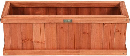 Giantex Raised Garden Bed Set of 2, Wooden Planter Window Mounted Plant Box for Flower Vegetable Herbs, Indoor & Outdoor Wood Planting Box for Yard Garden Patio Balcony, 28"x10"x10"