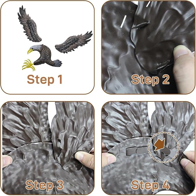 VEWOSTAR Eagle Metal Wall Art for Living Room 23.6”H X 22.4” L Handmade Large Eagle Wall Sculptures Modern Wall Art Hanging Decor for Indoor Outdoor
