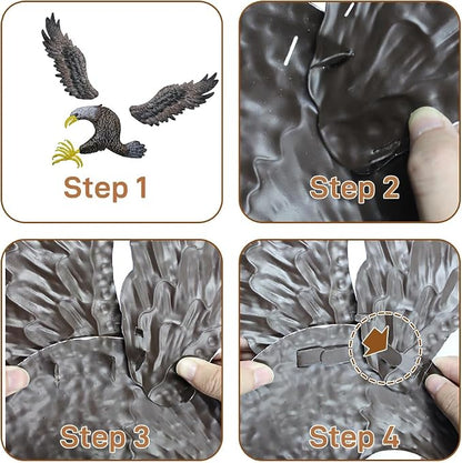 VEWOSTAR Eagle Metal Wall Art for Living Room 23.6”H X 22.4” L Handmade Large Eagle Wall Sculptures Modern Wall Art Hanging Decor for Indoor Outdoor