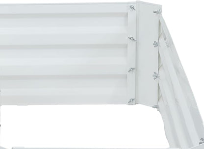 Sunnydaze Galvanized Raised Garden Bed - Outdoor Planter Box for Backyard or Patio - Steel Metal Raised Bed for Gardening Vegetables, Flowers, Herbs - 47 x 47 x 12 in - Ivory White - L-Shaped