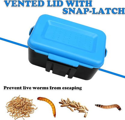 Small Size Mealworms Breeding Box Mealworms Feeding Kit to Breed Live Worms for Small Reptile Spider Manti Insects (Blue)